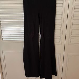 Anthropologie elastic waist ribbed flare pants